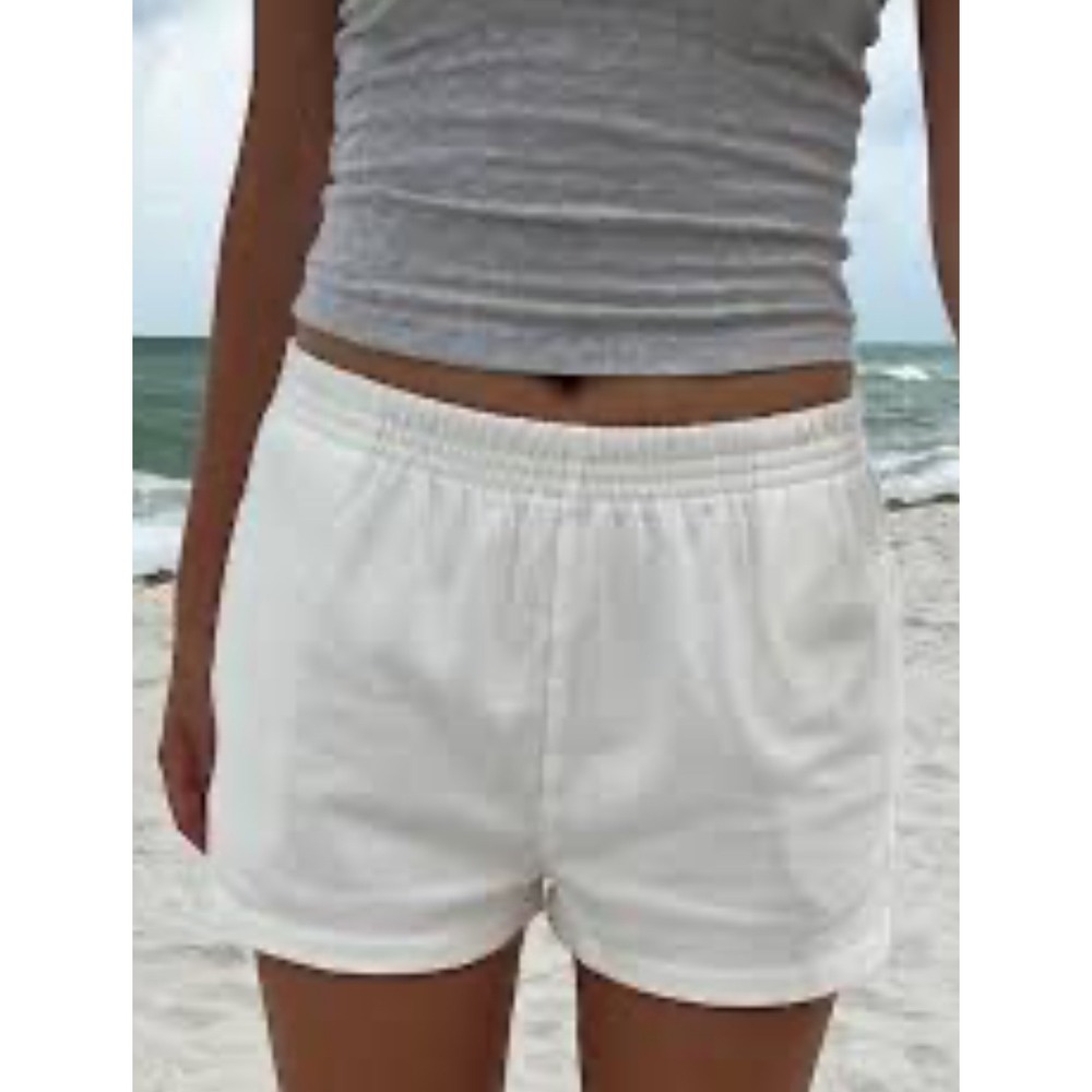 Brandy Melville Rosa White Cotton Sweat Shorts Elastic Waist Women's Small NWT